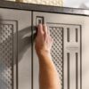Suncast Tall Storage Cabinet for Garage Organization - 72" Freestanding Utility Closet with Shelving for Garden Supplies, Paint Cans & Outdoor Tools, Multi-Wall Resin Construction, Platinum
