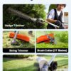 VEVOR Gas Hedge Trimmer, 2 Cycle Gas Power Handheld Hedge Trimmer, 4-in-1 26cc Weed Eater with Protective Gear Set, Includes Hedge and String Trimmer, Edger, Brush Cutter, for Trimming Shrubs & Bushes