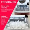 FRIGIDAIRE - Stainless Steel Countertop Ice Maker Machine with 26 lb Capacity | Ice Machine Makes 9 Cubes Every 7-15 Minutes | Portable Ice Maker for Countertop with Ice Shovel & Drain Plug