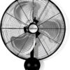 Hurricane Pro High Velocity Oscillating Metal Wall Mount Fan w/ 3 Speeds, Black, 20" - Corded Electric Air Cooling Unit w/ Powerful 4500 CFM Airflow for Home, Garage, Gym, Workshop & Greenhouse