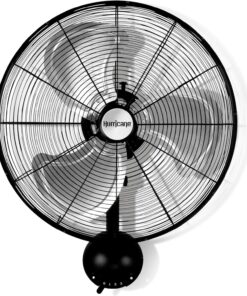 Hurricane Pro High Velocity Oscillating Metal Wall Mount Fan w/ 3 Speeds, Black, 20" - Corded Electric Air Cooling Unit w/ Powerful 4500 CFM Airflow for Home, Garage, Gym, Workshop & Greenhouse