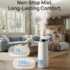 DREO 16L Smart Humidifier Large Room 1000 ft², 130H Runtime, 30dB, Top Fill | Auto Mode, Remote/Touch/Voice & APP Control, Clean Tank Technology, RGB Light, Cool Mist Humidifiers 755S for Bedroom, White