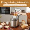 Elite Gourmet EBM8103SS Bread Maker, 3 Sizes, 19 Functions, Stainless Steel | Programmable 2 Lb Automatically Bakes Gluten-Free, White, Wheat, Rye, French and More Loaf Types at Home