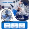 TEMPWARE 20 Inch High Velocity Industrial Floor Fan, 3-Speed Heavy Duty Metal Cradle Floor Fans with 360° Tilt for Warehouse, Workshop, Garage, Factory and Basement, Black & Blue