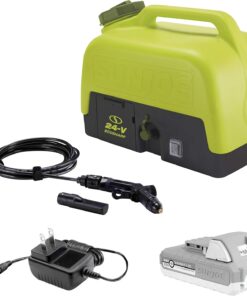 Sun Joe Cordless Electric Pressure Power Washer w/ 2.0Ah Battery, Charger & Adjustable Nozzle, 1.5 GPM, 90W Motor - Heavy-Duty Cleaning Machine for Patios, Decks, Sidewalks & Cars, IONMAX WA24C-LTE