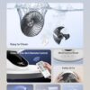 DREO Smart Fan for Bedroom, 120° Vertical and 90° Oscillating Fan with Voice Control, 13 Inch Height Quiet Air Circulator for Whole Room, 70 ft, 4 Speeds, 5 Modes, 12H Timer, Desk Fans for Home, White
