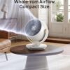 DREO Fan for Bedroom, Desk Air Circulator Fans with Remote, 11 Inch Table Fan for Whole Room, 65ft Powerful Airflow, 120° Vertical Manual and 90° Oscillating, 4 Speeds, 8H Timer, 25dB Quiet, Home