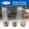 Suncast 130-Gallon Backyard Oasis Basic Unit Lockable Outdoor Storage Cabinet, Peppercorn, Made in the USA