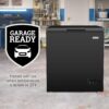 Igloo 5.0 Cu Ft. Upright Deep Freezer Chest- Deep Freezer with Quick Freezing System & Adjustable Thermostat- Low Noise Freezer with Removable Basket & LED Lights for Homes, Garages & Basements- Black