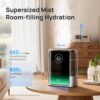 DREO 8L Smart Humidifier Large Room, 80H Runtime, Warm & Cool Mist, HM717S | Up to 600ft², Precise Humidity Control, 1500+RGB Light, 28dB, Humidifiers for Bedroom, Plants, Baby, Supports APP/Voice/Alexa, Silver