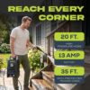 Sun Joe Electric Pressure Washer with Powerful Motor for Cars/Fences/Patios/All Uses, Safety First GFCI Power Cord, Adjustable Spray Wand & Total Stop System, 20-Foot Hose, Black, SPX205E-XT
