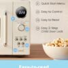 COMFEE' Retro Microwave Oven, 0.9 Cu.Ft 900W Countertop, Apricot | 6 Auto Menus, Multi-stage Cooking, Mute Function, LED Display, for Small Kitchen & Dorm