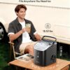 EUHOMY Nugget Ice Maker Countertop with Handle, Ready in 6 Mins, 38lbs/Day, Removable Top Cover, Self-Cleaning, Portable Chewable Ice Maker with Basket, Scoop, for Home/RV/Party/Camping (Gloss Black)