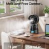 DREO TurboCool Misting Fan 516S, 150°+30° Omni-directional Oscillating Smart Desk Cooling Fan，Evaporative Air Cooler, 26 ft/s, Ultrafine Mist, 20dB, 6 Speeds 2 Modes, Remote & APP Control, RGB, Grey