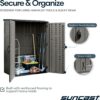Suncast Outdoor Storage Cabinet Waterproof Resin Vertical Outdoor Storage Shed (54 cu. ft.) for Patio, Garden Tools, Cushions, & Equipment. Weatherproof Plastic Multi-Wall Design, Capacity Made in USA