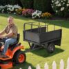 VEVOR Heavy Duty ATV Trailer Tow Behind Dump Cart, 17 Cu.Ft. 600lbs Capacity, Pull Behind Steel Yard Wagon Dump Trailer for Tractor Lawn Mower Garden with 16in Tires