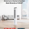 DREO Evaporative Air Swamp Cooler, 40” Standing Fans that Blow Cold Air, 80° Oscillating Bladeless Cooling Fan for Bedroom, Removable Water Tank, Ice Packs, Remote Control, 4 Speeds, 7H Timer, White