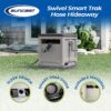 Suncast Swivel Smart Trak Hose Hideaway, 225 Foot x 5/8 Inch Garden Hose Reel with Smart Trak Guide & Swivel Base, Dove Gray/Cyberspace