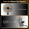 CAMMOO 20 Inch Wall Mount Fan Oscillating, 600D Oxford Cover & Wired Remote | Extended 3.3ft Wired Remote & 6.6ft Power Cord Wall Fan, 3-Speed High Velocity Wall Mounted Fan, for Garage, Workshop CAMMOO 20 Inch Wall Mount Fan Oscillating, 600D Oxford Cover & Wired Remote | Extended 3.3ft Wired Remote & 6.6ft Power Cord Wall Fan, 3-Speed High Velocity Wall Mounted Fan, for Garage, Workshop