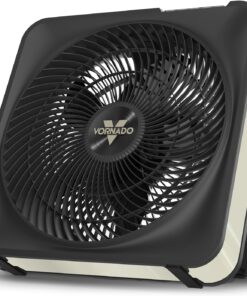 Vornado Model 80X High Velocity Box Fan with Kick Stand, Digital Display, Removable Grille, Variable Speed Control, 1-12 Hour Timer, Powerful Floor Fan for Bedroom, Targeted Cooling Fan, Cool Gray