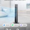 PELONIS 40 inch Bladeless Tower Fan for Bedroom, Standing Fan with Remote Control, 26ft/s, 90° Oscillation, 3 Speed Settings, 27 Db, 3 Modes, 15-Hour Timer, LED Display, Fan that Blows Cold Air, Grey