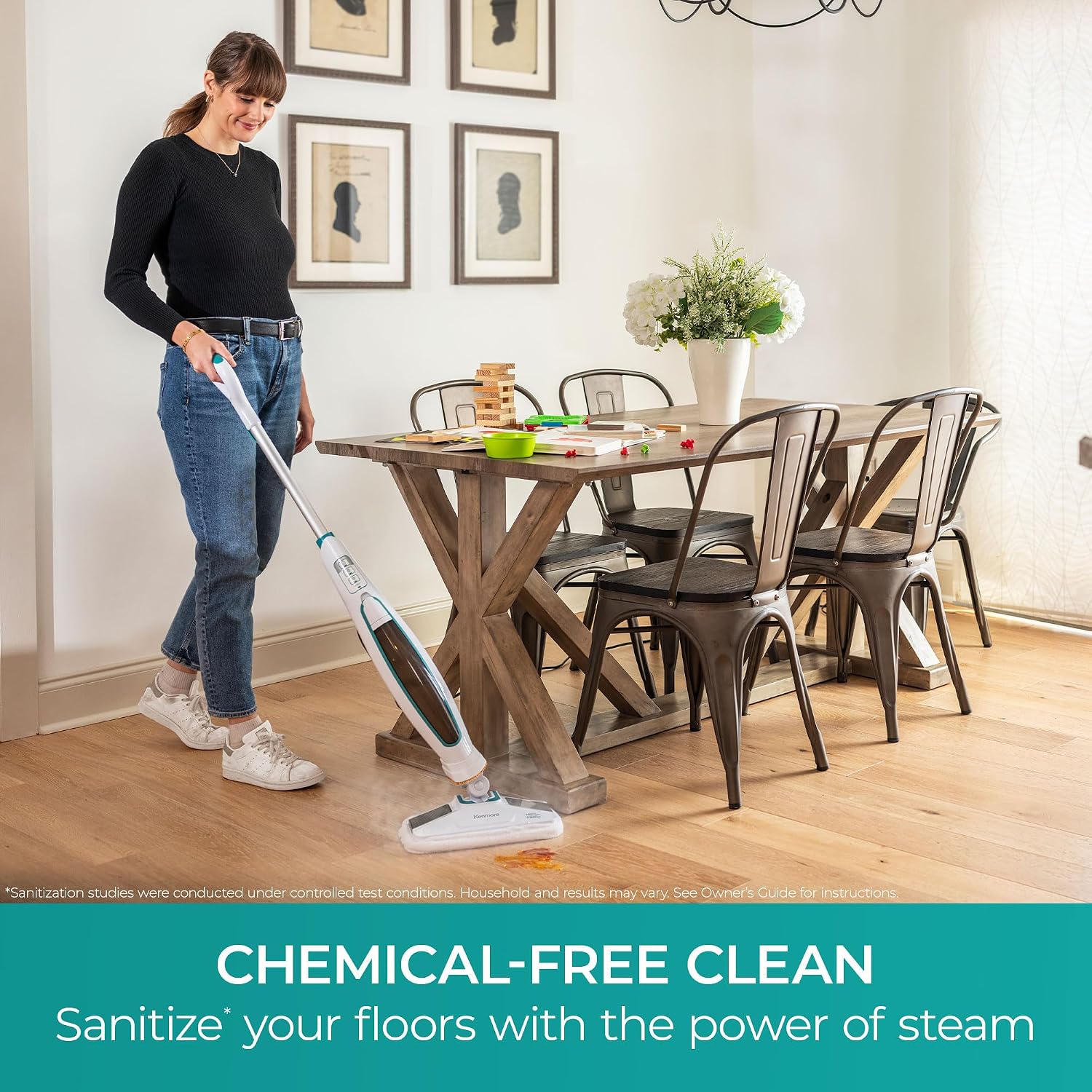 Kenmore SM2060 S200 Series Steam Mop for Floor Cleaning with Easy Scrubber & 2pcs Washable Pads, 2 Modes, Quick-Heating, Lightweight for Hardwood and Tile Kenmore SM2060 S200 Series Steam Mop for Floor Cleaning with Easy Scrubber & 2pcs Washable Pads, 2 Modes, Quick-Heating, Lightweight for Hardwood and Tile - Image 2