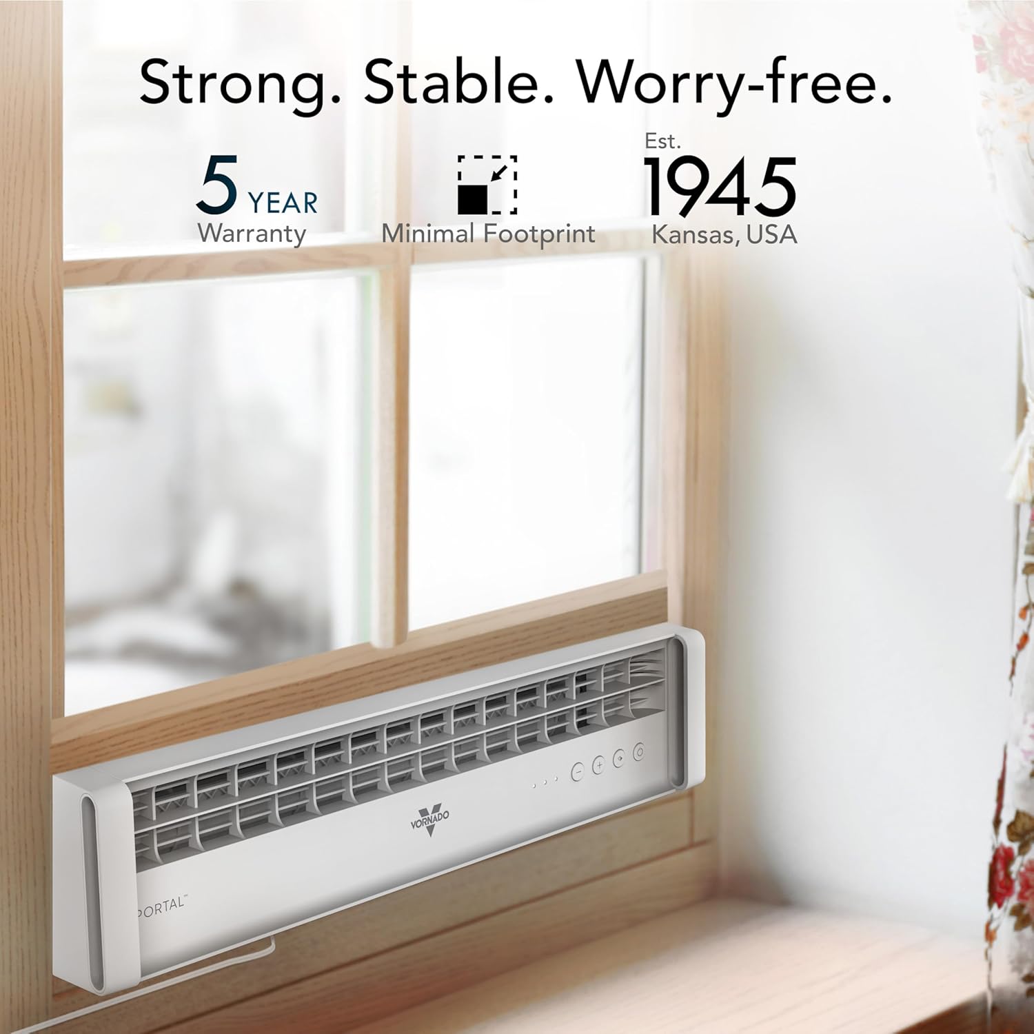 Vornado PORTAL® Window Fan with 3 Speeds, Reversible Exhaust Mode, Weather Resistant, Window Fan For Kitchen, Bedroom, Home, Low Profile, White Vornado PORTAL® Window Fan with 3 Speeds, Reversible Exhaust Mode, Weather Resistant, Window Fan For Kitchen, Bedroom, Home, Low Profile, White - Image 5