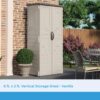 Suncast Vertical Outdoor Storage Shed with All-Weather Construction, Vanilla