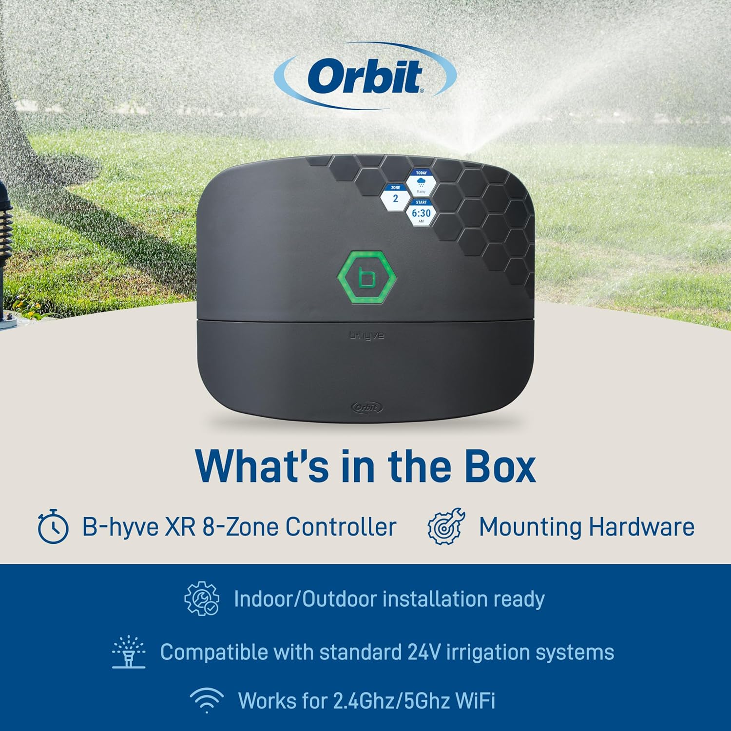 Orbit B-hyve XR Smart Sprinkler Timer - 16-Zone - WiFi-Enabled Indoor/Outdoor Irrigation Controller - App Control - Weatherproof Watering System - Multi Zone - Custom Programs - 57995 Orbit B-hyve XR Smart Sprinkler Timer - 16-Zone - WiFi-Enabled Indoor/Outdoor Irrigation Controller - App Control - Weatherproof Watering System - Multi Zone - Custom Programs - 57995 - Image 11