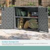 Suncast Lockable Outdoor Cabinet Storage for Patio, Garden and Backyard, 97 Gal, Cool Gray Suncast Lockable Outdoor Cabinet Storage for Patio, Garden and Backyard, 97 Gal, Cool Gray