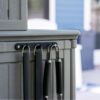 Suncast Patio Plastic Storage and Prep Station with Decorative Wicker Pattern and Multi Wall Panels for Patio, Garden, and Lawn Use, Stoney Gray Suncast Patio Plastic Storage and Prep Station with Decorative Wicker Pattern and Multi Wall Panels for Patio, Garden, and Lawn Use, Stoney Gray