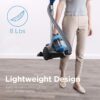 Eureka Bagless Canister Vacuum Cleaner, Lightweight Vac for Carpets and Hard Floors, w/Filter, Blue, Whirlwind NEN110B