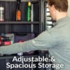 Sunnydaze 72" H Resin Garage Storage Cabinet - Garage Cabinet with Lockable Doors and Adjustable Shelves - Freestanding Utility Storage for Laundry Room, Office, Basement - Shadow