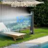 DREO TurboCool Outdoor Misting Fan 711AS, 33 ft/s High Velocity, 12 Speeds, 4 Modes Smart Standing Floor Fan, 150° Customizable Oscillating, 20 dB Quiet DC Motor for Bedroom, Weather Resistant, Charcoal