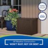 Suncast Small Outdoor Storage Box - 22 Gallon Java Resin Outdoor Deck Box, Flat-Lid Bench Seating, Patio Storage Bin Container for Organizing Tools, Cushions for Porch, Deck, Pool, & Garden Suncast Small Outdoor Storage Box - 22 Gallon Java Resin Outdoor Deck Box, Flat-Lid Bench Seating, Patio Storage Bin Container for Organizing Tools, Cushions for Porch, Deck, Pool, & Garden