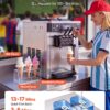 VEVOR Commercial Ice Cream Machine, 20-28L/H Yield, 2200W 3-Flavor Countertop Soft Serve Ice Cream Maker with 2 x 6L Hoppers & Hopper Agitation, Pre-Cooling Self-Cleaning for Snack Dessert Shops