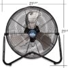 B-Air Firtana 20" High Velocity Electric Garage Floor Fan for Industrial and Home Use with 3-Speeds and Tilt Adjustable Fan Head, SAFF-20, Black