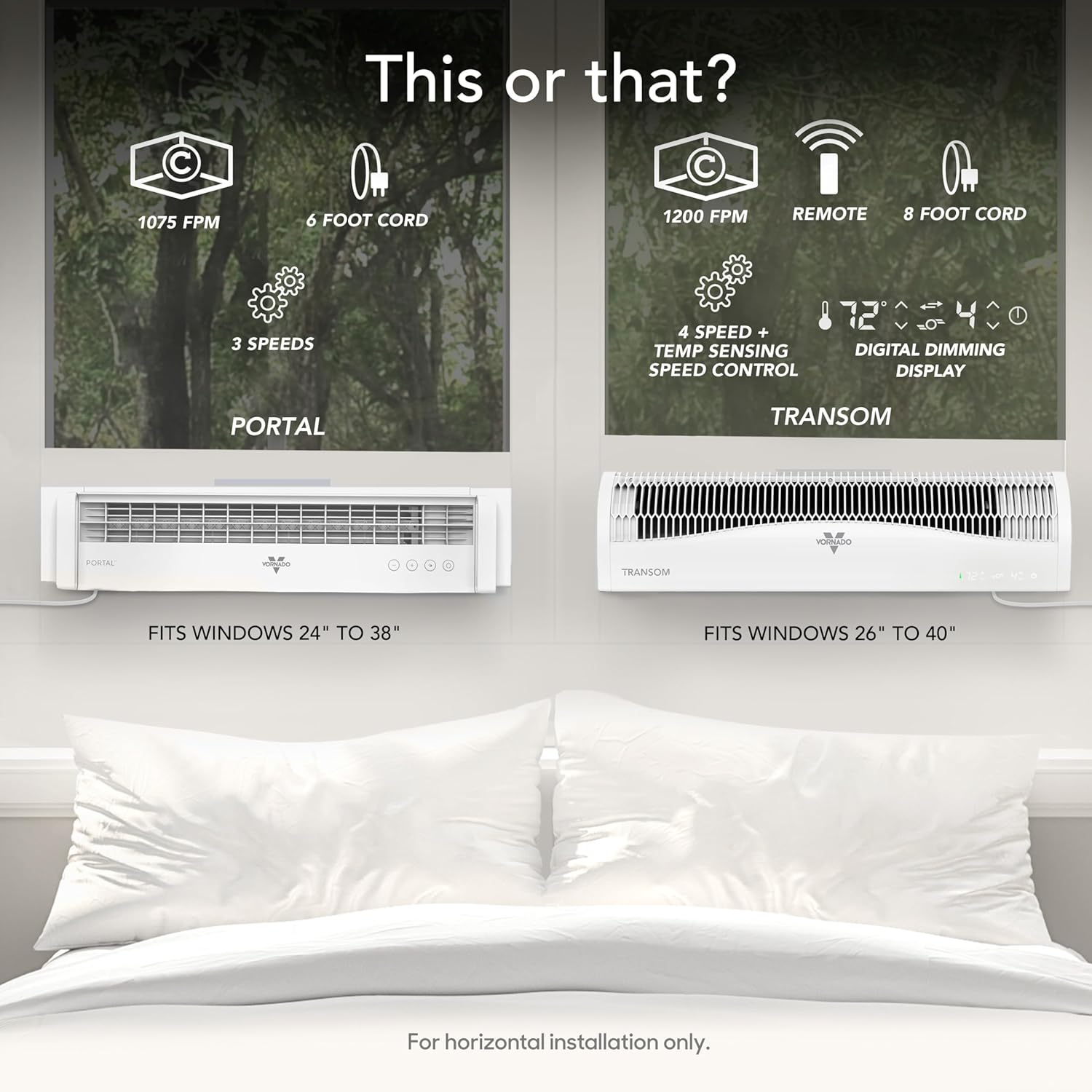 Vornado PORTAL® Window Fan with 3 Speeds, Reversible Exhaust Mode, Weather Resistant, Window Fan For Kitchen, Bedroom, Home, Low Profile, White Vornado PORTAL® Window Fan with 3 Speeds, Reversible Exhaust Mode, Weather Resistant, Window Fan For Kitchen, Bedroom, Home, Low Profile, White - Image 6