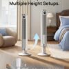 DREO Smart Tower Fan for Bedroom, 40”-45” Adjustable Height, 28 ft/s Velocity, DC Motor, 9 Speeds, 4 Modes, 90°Oscillating, Standing Fan, 20dB Quiet, 12H Timer for Home, Office, Google/Alexa, White