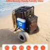 VEVOR Beach Dolly with Big Wheels for Sand, 18" x 15" Cargo Deck, Folding Sand Cart with 12" Balloon Wheels, 165 lbs Loading Capacity & 34" to 45" Adjustable Height, Heavy Duty Cart for Beach Camping