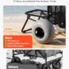 VEVOR Beach Dolly with Big Wheels for Sand, 18" x 15" Cargo Deck, Folding Sand Cart with 12" Balloon Wheels, 165 lbs Loading Capacity & 34" to 45" Adjustable Height, Heavy Duty Cart for Beach Camping