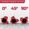 Vacmaster 3 Speed Floor Fan 156W 550CFM Air Mover Utility Blower Fan – AM201 1101