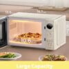 COMFEE' Retro Microwave Oven, 0.9 Cu.Ft 900W Countertop, Apricot | 6 Auto Menus, Multi-stage Cooking, Mute Function, LED Display, for Small Kitchen & Dorm