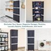 Sunnydaze 72" H Resin Garage Storage Cabinet - Garage Cabinet with Lockable Doors and Adjustable Shelves - Freestanding Utility Storage for Laundry Room, Office, Basement - Shadow