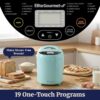 Elite Gourmet Programmable Bread Maker, 2 Lb, 3 Sizes, 19 Presets, Mint | Features Gluten-Free, Dough and Jam Presets Plus a Delay Timer Elite Gourmet Programmable Bread Maker, 2 Lb, 3 Sizes, 19 Presets, Mint | Features Gluten-Free, Dough and Jam Presets Plus a Delay Timer