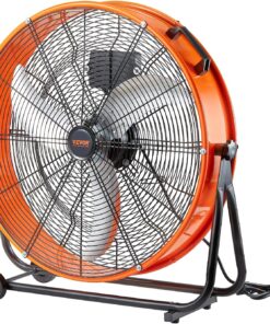 VEVOR 24" Industrial Drum Fan, 8700 CFM High Velocity Floor Fan with 3-Speed Control, 360° Tilt & 0-2h Timer for Warehouse, Workshop, Factory, Basement