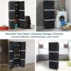 Sunnydaze 72" H Resin Garage Storage Cabinet - Garage Cabinet with Lockable Doors and Adjustable Shelves - Freestanding Utility Storage for Laundry Room, Office, Basement - Charcoal/Gray Trim