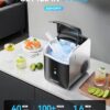 EUHOMY Smart Nugget Ice Maker Countertop, Pebble Ice Maker Machine with APP/Alexa Control, 40lbs/24H, Ready in 7 Mins, Self-Cleaning, Portable Sonic Ice Makers with Hanging Ice Scoop for Home/Office