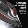 CHI Steam Iron for Clothes, Electronic Temperature Control, Titanium Ceramic Soleplate, Professional Grade, 1700 Watts, 3-Way Auto Shutoff, XL 10' Cord, Silver