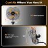 CAMMOO 18 Inch Wall Mount Fan Oscillating, 600D Oxford Cover & Wired Remote | Extended 3.3ft Wired Remote & 6.6ft Power Cord Wall Fan, 3-Speed High Velocity Wall Mounted Fan, for Garage, Workshop CAMMOO 18 Inch Wall Mount Fan Oscillating, 600D Oxford Cover & Wired Remote | Extended 3.3ft Wired Remote & 6.6ft Power Cord Wall Fan, 3-Speed High Velocity Wall Mounted Fan, for Garage, Workshop